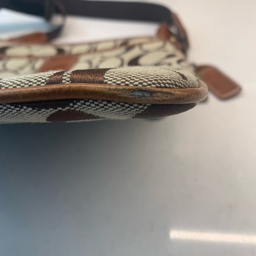 Coach Brown Logo Swingback Crossbody Bag Jacquard Leather - Picture 7 of 10